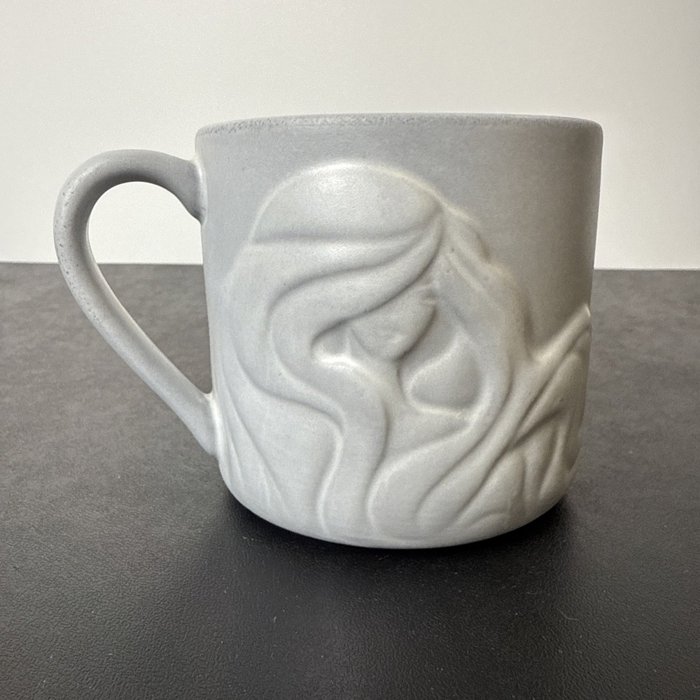 Starbucks Since 1971 Embossed Mermaid Siren Bluish‎ Gray 12oz Ceramic Coffee Mug